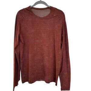 Lululemon Men's Metal Vent Tech Long Sleeve Disrupted Grid Brown, Size M, NWOT